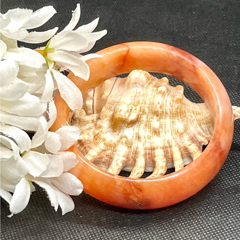 Terrific Orange Jade Bangle